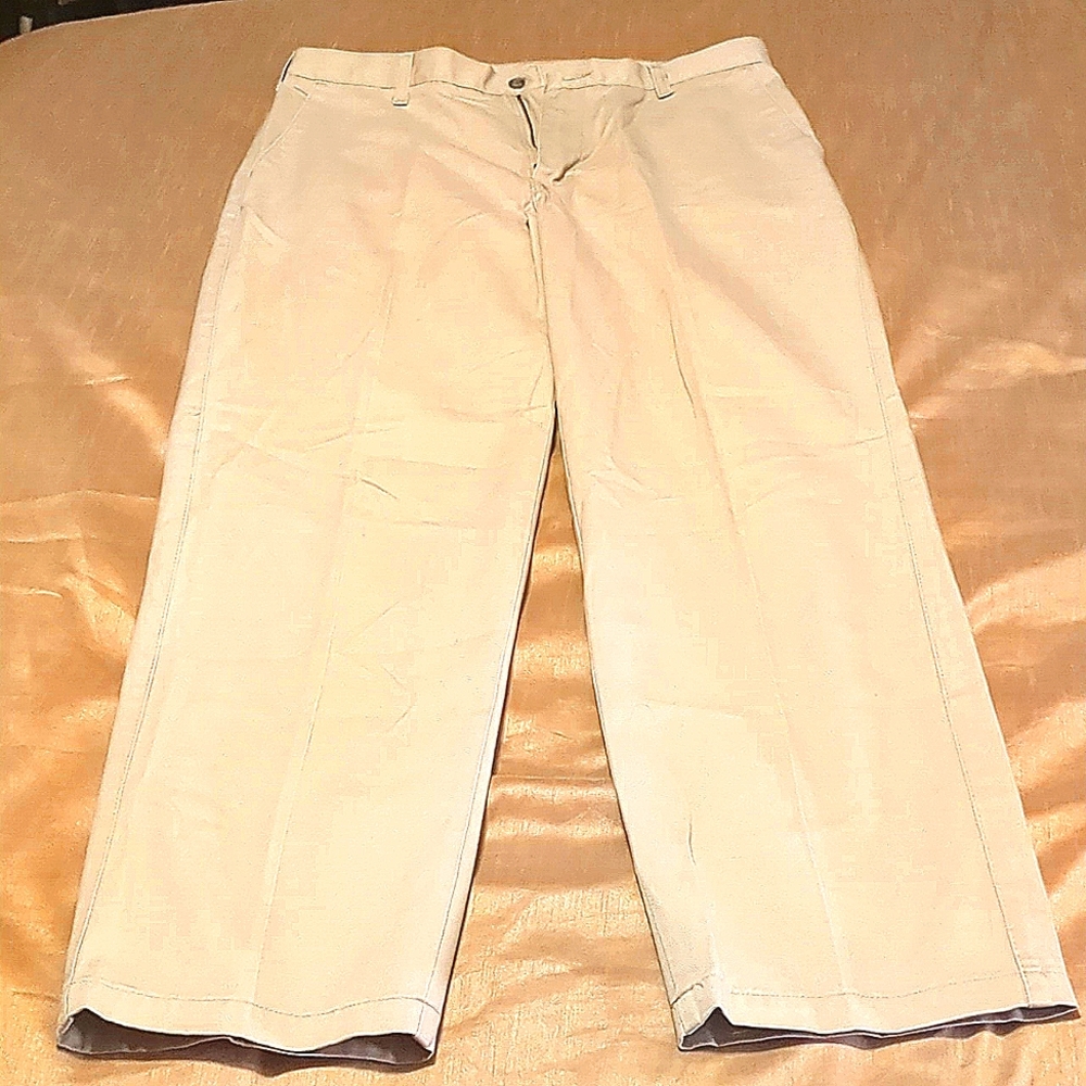 Flat-front khakis